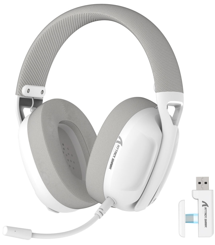 ATTACK SHARK L80 Lightweight Wireless Gaming Headset Over-Ear 180g Pluggable Mic ( White )