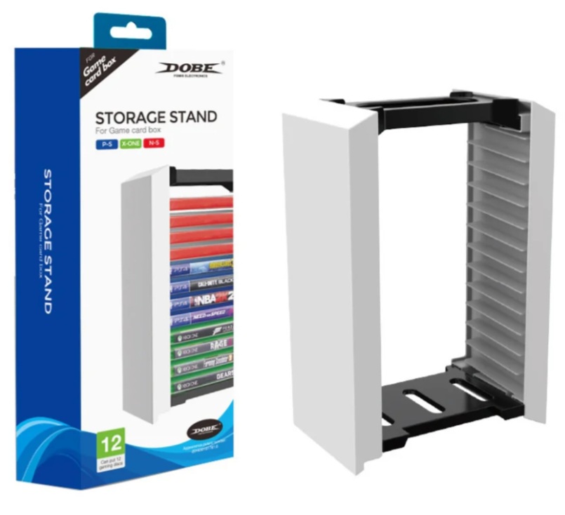 Dobe Game Disc Storage Stand For pS5, PS4, Xbox & Nintendo Games - Black/White