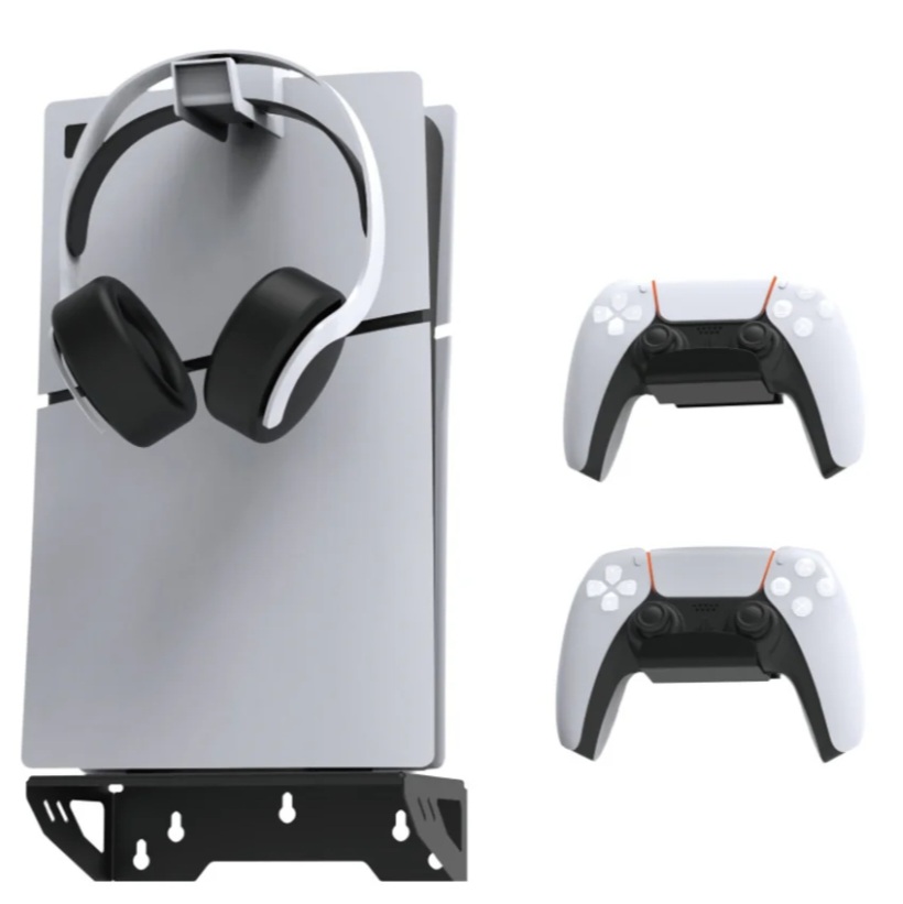 Dobe Wall mount bracket, 7 Wall Stand For PS5 PRO - Slim & Fat Console & Controllers