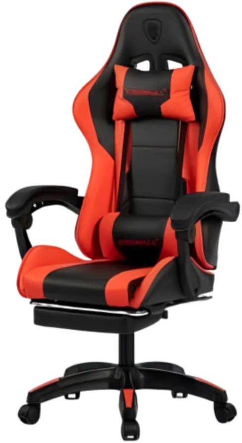 DeadSkull Gaming Chair with footrest ~ black & Red