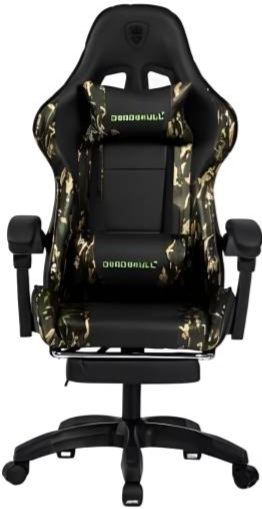 DeadSkull Gaming chair with footrest - Grey Camouflage