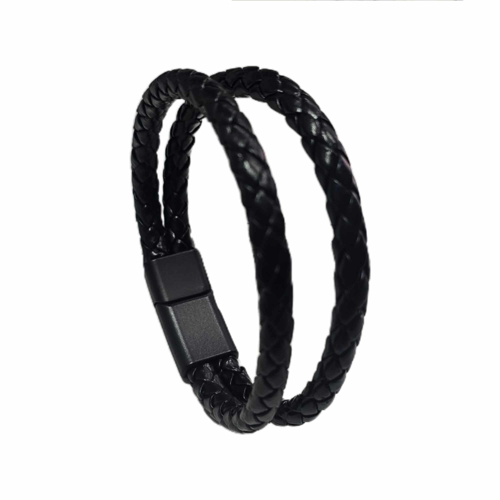 Leather bracelet 2 clips colors silver or black !